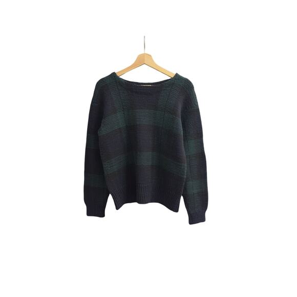 Polo Ralph Lauren Hand Knit Wool Blackwatch Tartan Plaid